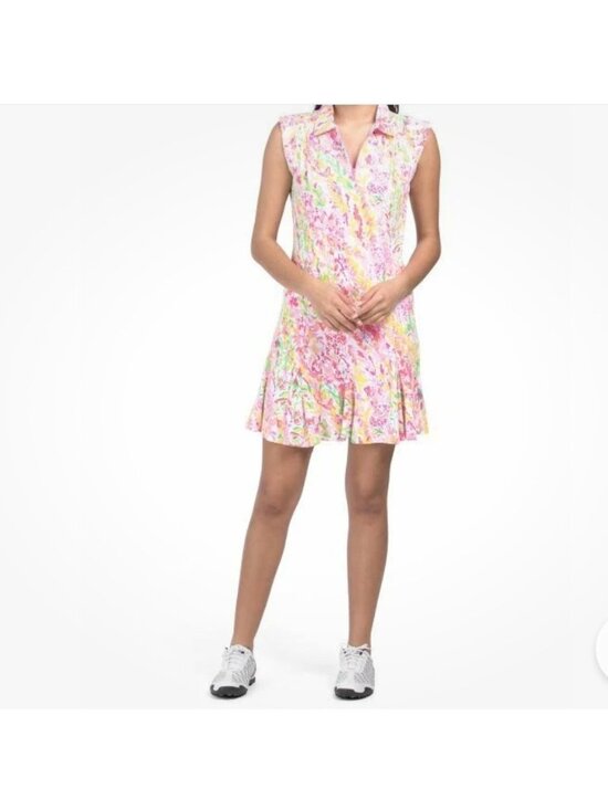 IBKUL Dresses & Skirts - IBKUL Cat Cay XS Polo Dress Performance Outdoors Athletic Golf Pink Floral